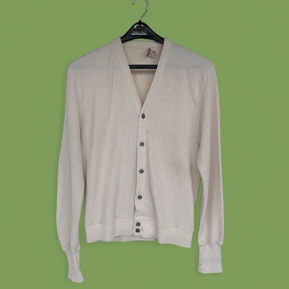 The Fox Collection Other - The Fox Collection Vintage Men’s Cream Cardigan Sweater Size L